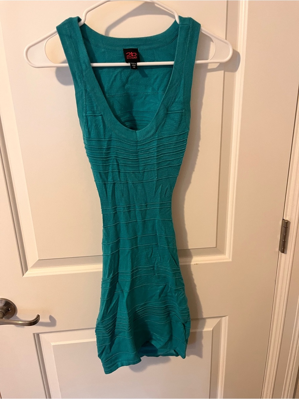 2b bebe Teal Ribbed Tank Dress